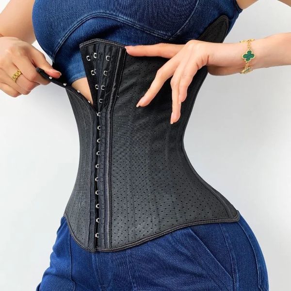 

25 Steel Bones Angels Wing Latex Waist Trainer Women Corset For Abdominal Body Shaper Contraction After Fiess Exercise 240327, Skin
