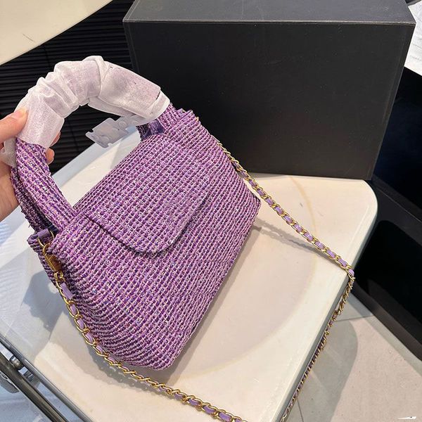 

Designer High quality Womens Handbag Woolen Party Luxury Evening Bags Fall Winter Handbags Chain Crossbody bag 21M, Lavender