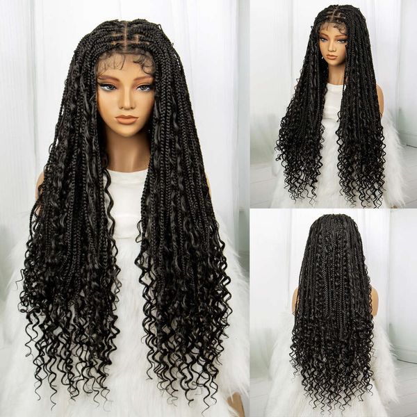 

Explosive All Lace New W-082 Chemical Fiber Braid Head Cover LACE Braids Wig, Black