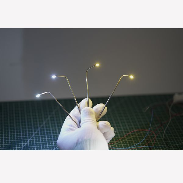 Model Train Railway Layout Accessories HO 100 Scale Street LED Light For Diorama Building Kits Toy