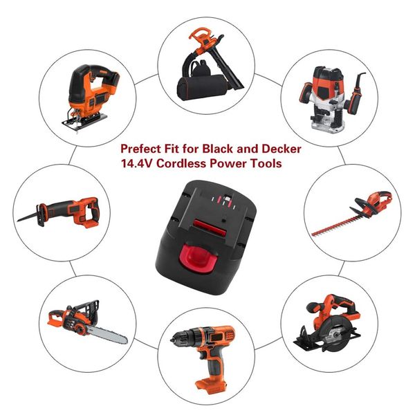 LEFEYI 14.4V HPB14 for Black and Decker 6000mAh Ni-Mh Replacement Batteries for Firestorm FSB14 FS140BX 499936-34