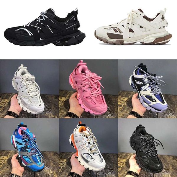 

Factory Direct Sale 2024 Casual Shoes Triple s Track 3.0 Sneakers Transparent Crystal Outsole Running Shoes Mens Womens Trainers Black White Size 35-45, 6_color
