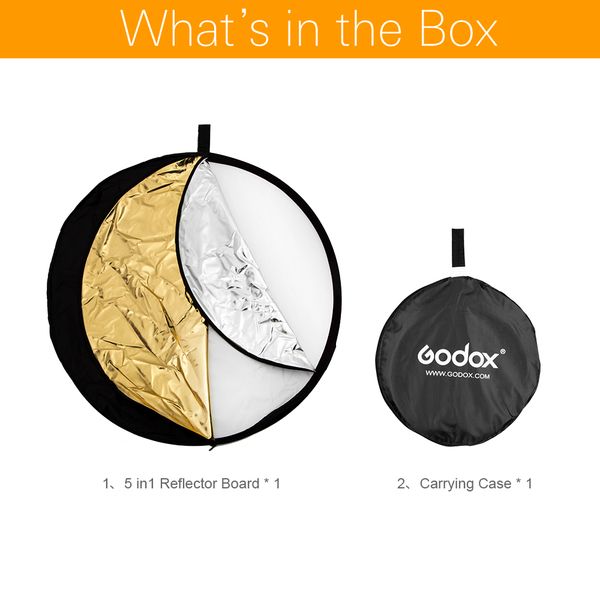Godox 5in1 80cm 110cm 100x150cm 150x200cm Portable Collapsible new 2025 Light Round Photography Reflector for Studio