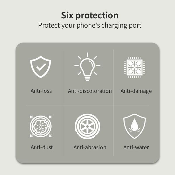 Anti Dust Plugs Cell Phone With Adhesive Design Compatible For Type C IOS Charging Ports Silicone Loss-Proof