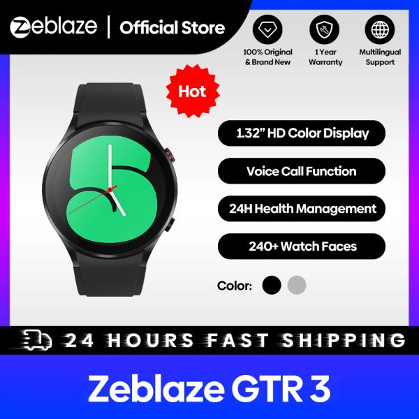 

Zeblaze Watches GTR 3 Smart 1.32'' IPS Display Voice Calling 24H Health Monitor 240+ Faces 70+ Sports Modes Watch for Man 1.2''