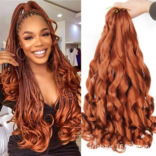 

Loose wave braided wig French Curl Crochet Hair crochet hair, 1b