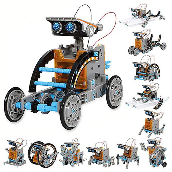 DIY Stem Toys 12 In 1 Creative Educational Toys Solar Powered Robot Toy Science Kit Building Blocks Toys For 8-12 Years Old Boys