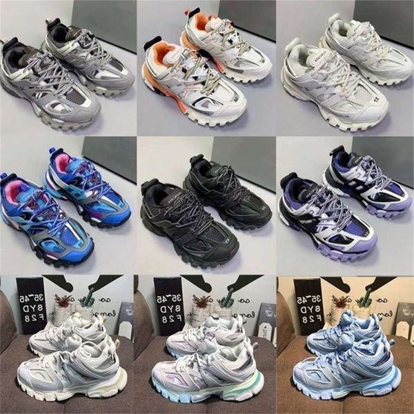 

Factory Direct Sale shoes Casual and luxury Track Man white black net printed leather triple S belt Katian 3.0, Socks