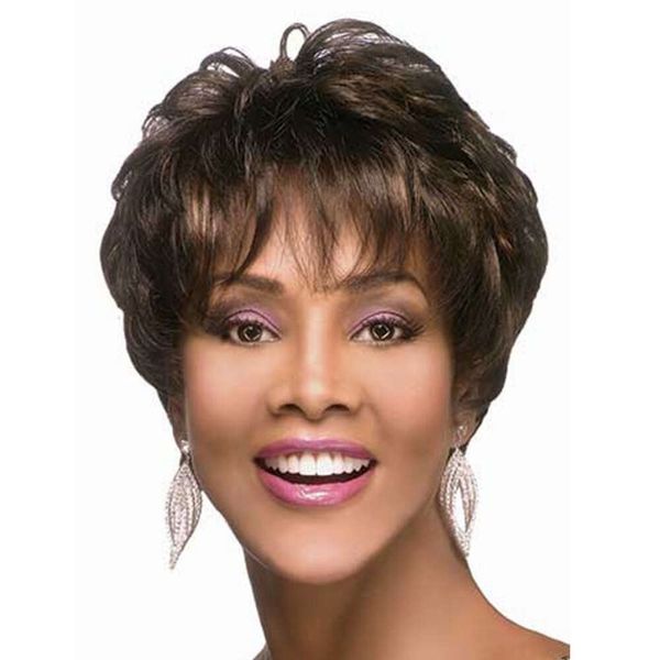

Wig female short curly hair chemical fiber headgear wig short hair, Picture color