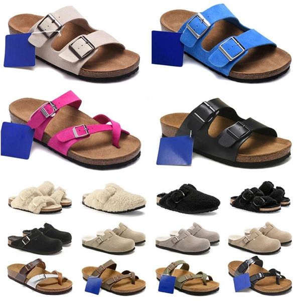 

Designer Slides Women Men Mule Clogs birkinstock bostons Platform Slippers Flip Flops Buckle Strap Cotton Room House Fur Sandals Shoes Favourite Sliders, (2)