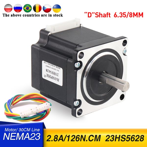 Nema23 Stepper Motor 4-lead 165 Oz-in 56mm 2.8A 8mm shaft 23HS5628 57 Series motor For 3D Printer Monitor Equipment