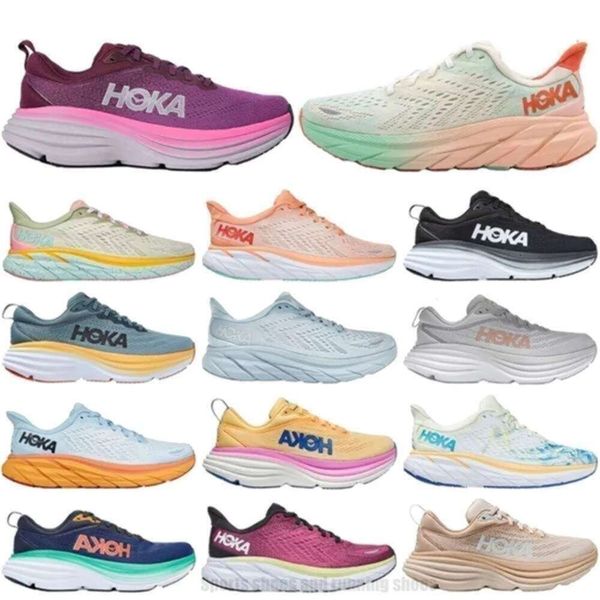 

2024 Hokah One Bondi 8 2023 Running Hokahs Shoes Womens Platform Clifton 9 Women Blakc White Harbor Mens Women Trainers Runnners 36-48, Color 13