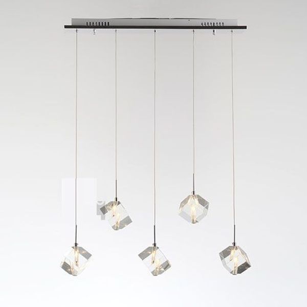 

Cube Crystal Bar Counter Pendant Light Modern Dining Room Square Glass Pendant Lamp Restaurant Fashion Pendant Lighting Fixture ing