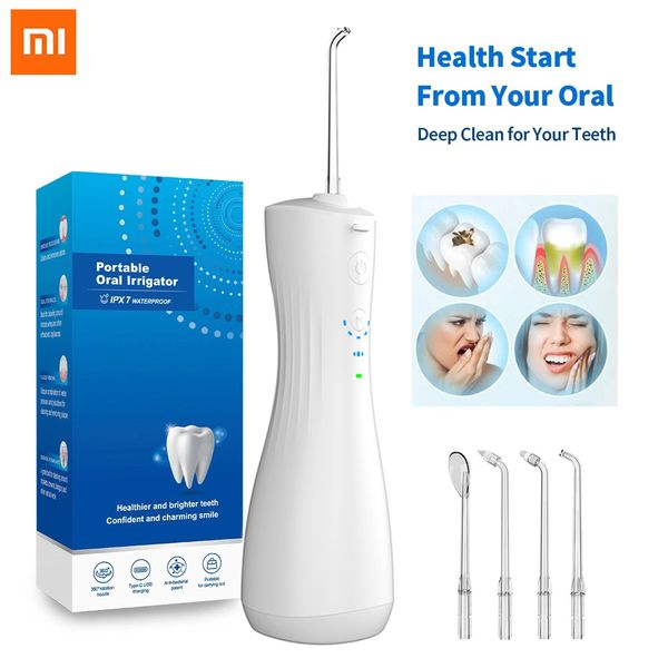 Xiaomi Youpin Oral Irrigator Water Tank Electric Dental Water Jet 6 Mode IPX7 Waterproof Ejected Flushing Portable Teeth Cleaner