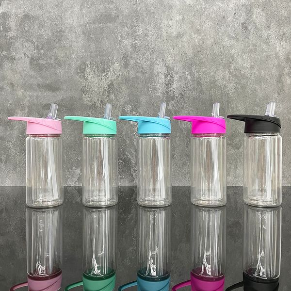 USA warehouse BPA free pre drilled 10oz 15oz double wall PET plastic Acrylic snow globe kids sport water bottle kids cups tumblers