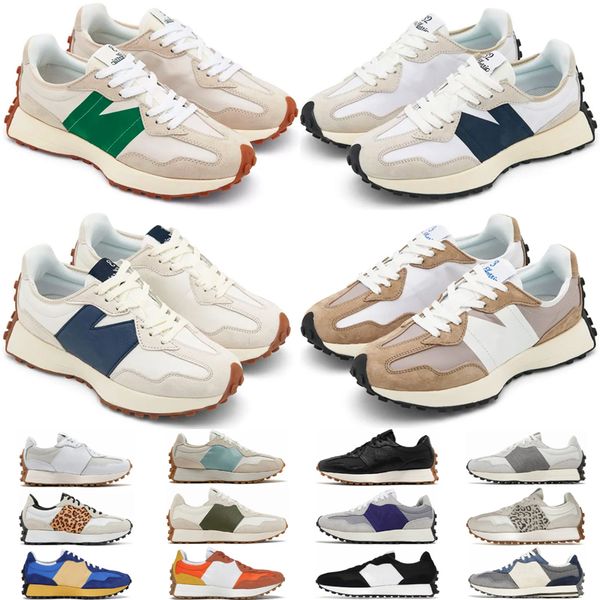 

Designer new 327 Running shoes for mens womens Sea Salt vintage beige brown suede leopard print black white orange men trainers sneakers size 36-45 top, Light yellow