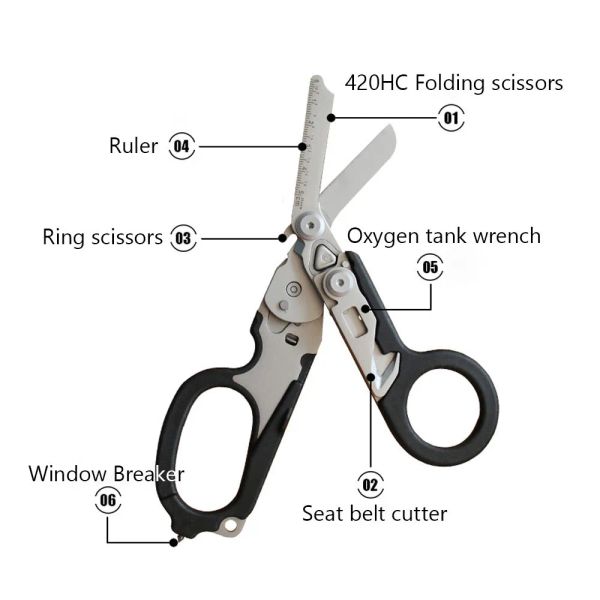 2026 New Survival Equipment Trauma Shears Rescue Tactical First Aid Kit Folding Multitool Paramedic Scissors EDC Hand Tools Free Shipping