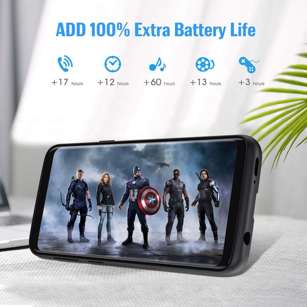 6000mAh Battery Case for Samsung Galaxy S9 Portable Charging External Battery Pack Rechargeable Charger Case Backup Power Bank