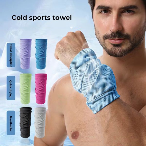 

breathable outdoor sports cooling wristband towel, summer wristband and wrist cover, Light gray