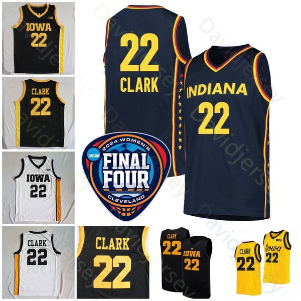 

Final Four 2024 Jerseys 4 Indiana Women College Basketball Iowa Hawkeyes 22 Caitlin Clark Jersey Home Away Yellow Black White Navy Men Youth Kid Girl