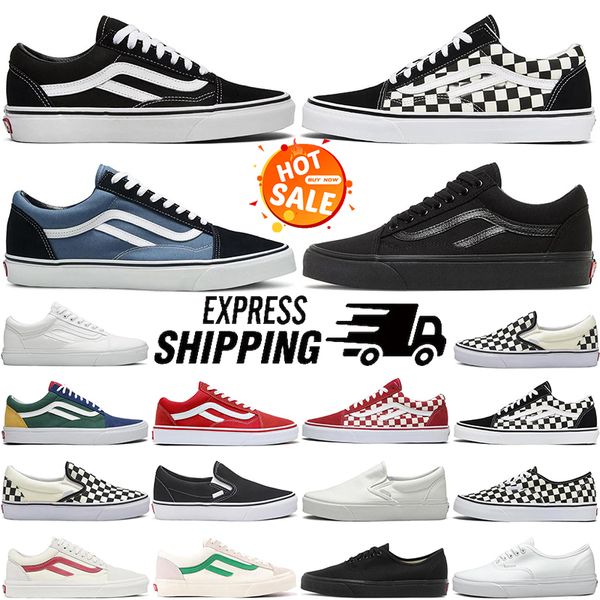 

Designers Old Skool Casual van skateboard shoes Black White mens womens fashion outdoor flat size 36-44, #1