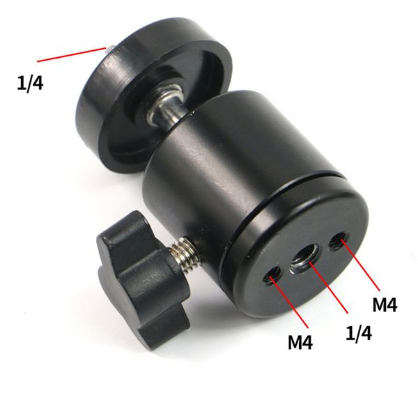 Ball Head Mount Adapter Ballhead Clamp Ball Adapter Adjustment 1/4 & 3/8 Screw For DSLR Camera Mic Stand Camera Accessories