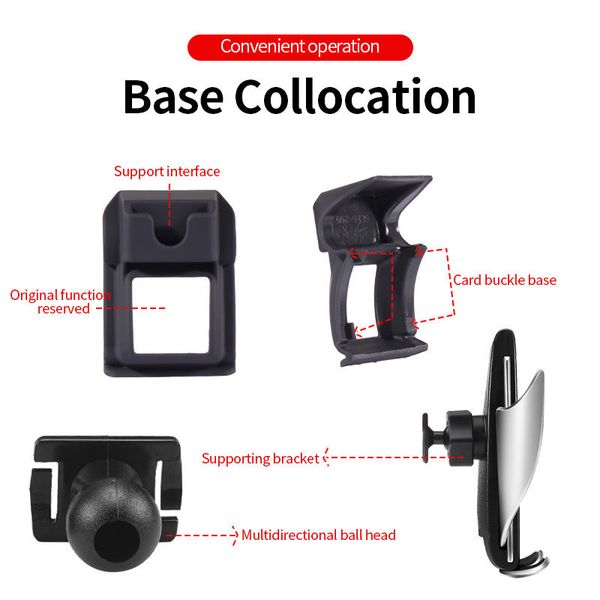 Ushilife Car Phone Holder Base Universal 17mm Ball Head Cell phone Bracket Buckle Air Vent Mount Clip Support Stand For Ford