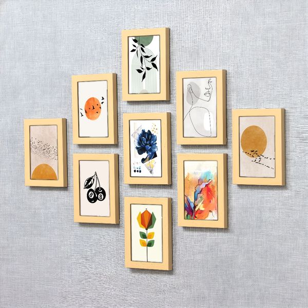 

3 pieces Wooden Framed Canvas Poster Abstract art, red, blue, yellow, fashion decoration, Creative Waterproof Canvas Posters, Bedroom