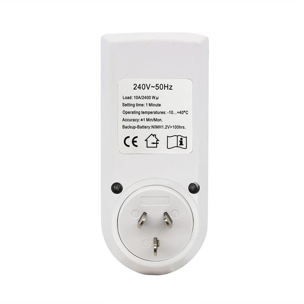 Digital Timer Switch Socket AU Plug Programmable Timing Socket Rechargeable Battery Electronic Digital Timer Switch for Kitchen