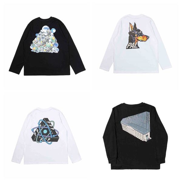 

mens tshirt graffiti printed sleeved t shirt Irregular figure Printing hoodie classic loose reflective dissoed shirt men and women cotton long sleeve asian size, Purple