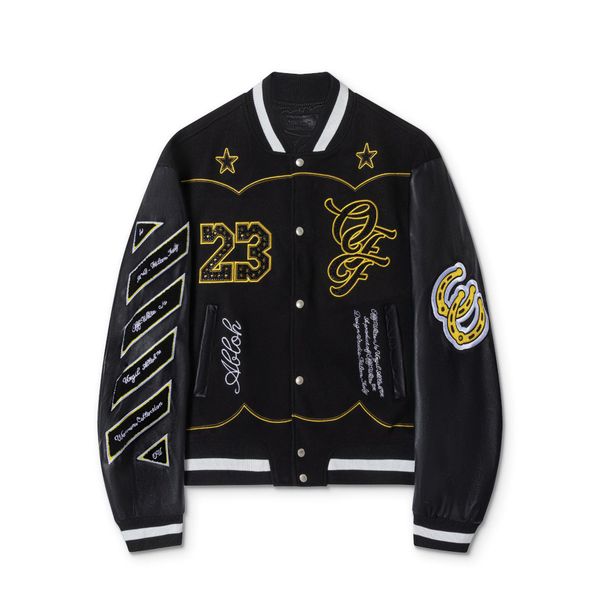 

High Quality Fleece Windbreaker Designer Baseball Coat Men Wool Varsity Cotton Bomber Jacket Letter Embroidery XL Oversized Black, Multi