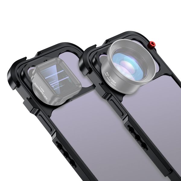 

Phone Mobile Cage Rig Cold Shoe 1/4 Mount for iPhone 14 13 Pro MAX Protective Case Vlog Kit Stabilizer Microphone Flash Bracket i tective