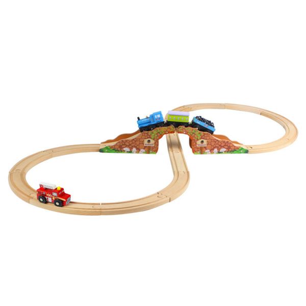 

Wooden Childrens Track Set Figure Eight Wooden Track Assembly Magnetic Train Wooden Boys And Girls Toy Gift G19, Multicolor