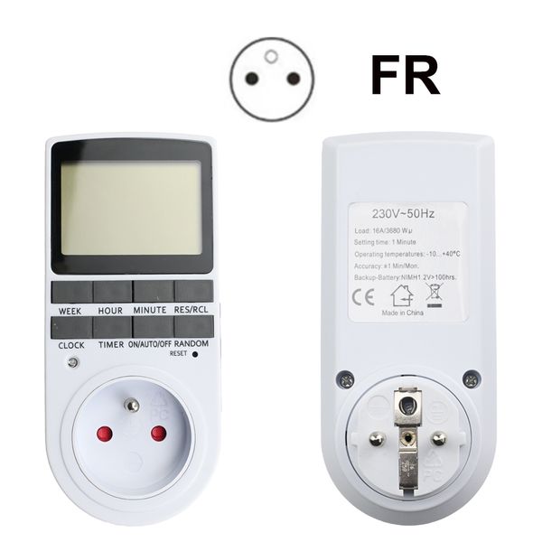 Misting Electronic Digital Timer Switch US FR BR Plug Kitchen Timer Socket Outlet 230V 110V 7 Day 12/24 Hour Programmable Timing