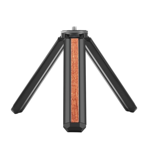 PULUZ Mini Tripod Holder Inlaid Wood Desktop Vlogging Live Tripod with 1/4 Screw For Cameras Smartphones Lights Stabilizer