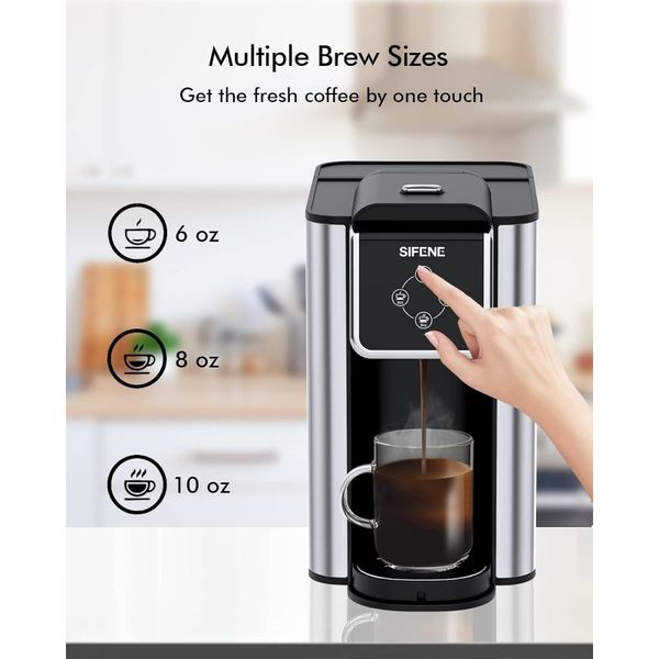 Single Serve Coffee Maker, 3 in 1 Coffee Machine, Personal K-Pod Capsule Brewer for Ground Coffee & Loose Leaf Tea