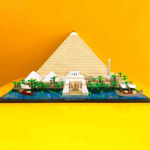 

The 21058 Great Pyramid of Giza Model City Architecture Street View Building Bloc Set DIY Assembled Toys Gift