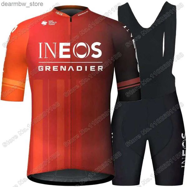 

Sets 2024 Team Ineos Grenadier Jersey Set Summer Cycg Clothing Men Kit Road Bike Shirt Suit Bicyc Bib Shorts MTB Maillot L48, Beige