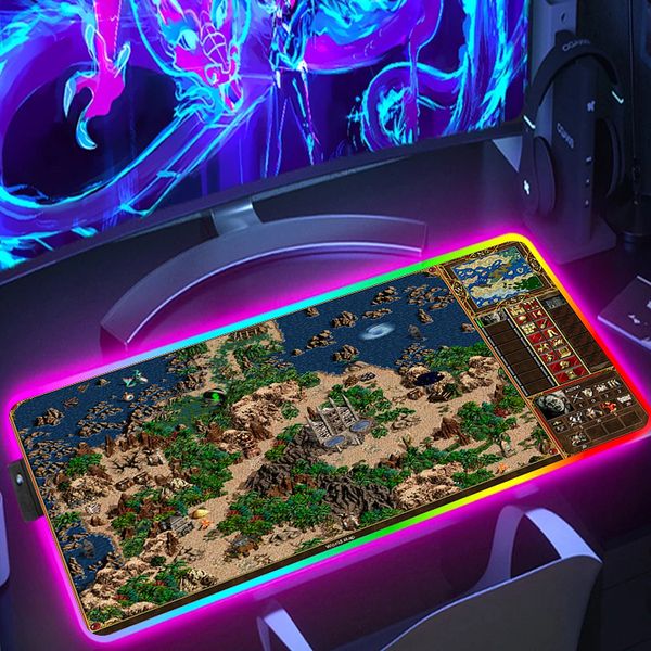 Heroes of Might and Magic 3 RGB Mause Gamer Keyboard Mat Mouse Mats Mousepad Anime Mausepad Mice Keyboards Computer Peripherals