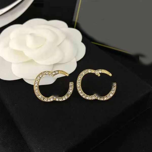 

Luxury Earring Brand Gold Plated Letter Ear Stud Women Earrings for Wedding Party Jewelry Accessories High Quality Gifts