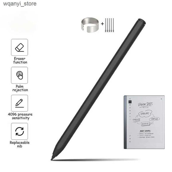 Stylus Pens EMR Stylus Pen for ReMarkable 2 Samsung BOOX 4096 Pressure Sensitivity Eraser Palm Rejection Tilt Sensing for Kindle Scribe L240910