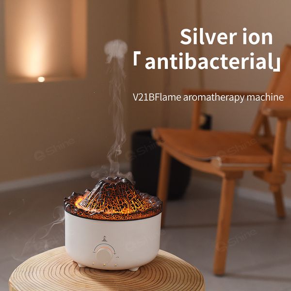 New Simulate Flame Jellyfish H2O Air Humidifier Aroma Diffuser Aromatherapy Machine Fragrance Essential Oil Diffuser for Bedroom