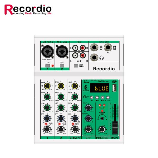 GAX-A4 Professional 4 Channel Sound Audio Console Mixer USB Effector Stage Controller Dj Audio Mixer For Home Studio