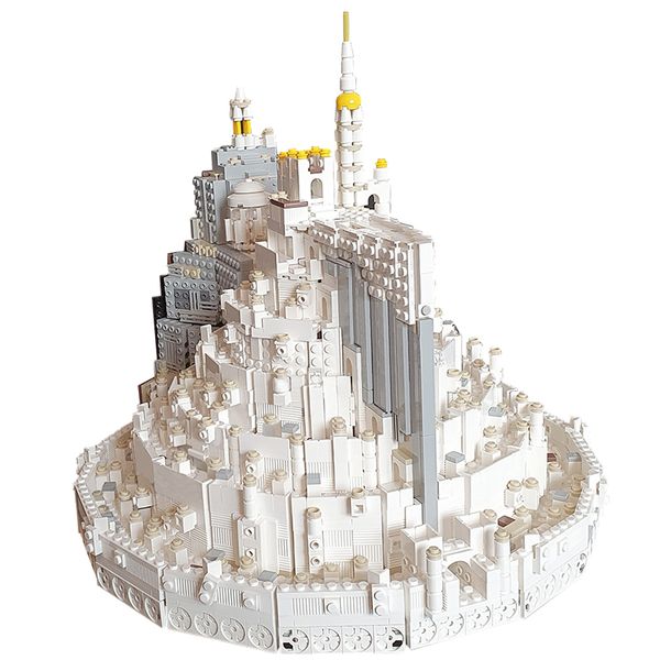 

Moive Moc Minas Tirith White Tower Building Block Kit Landscape Model of Medieval King's Castle Architecture Brick DIY Toy Gift