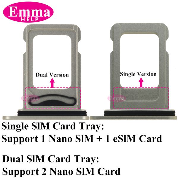 10pcs Dual / Single Sim Tray Card Holder Slot for iPhone 15 Plus 2025 14 Pro 12 13 11 Max X XR XS Sim Nano Adapter Drawer Fix Par