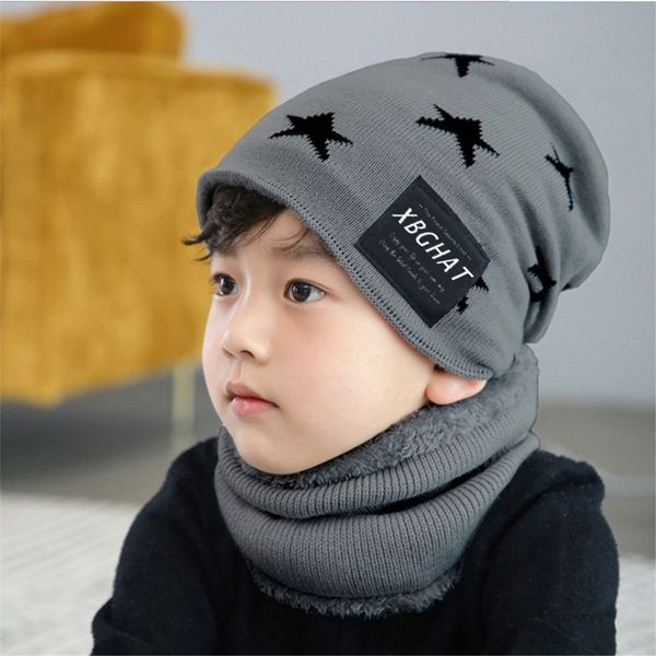 

2Pcs Adult Warm Fleece Snood Set Boys Girls Kids Children Winter Beanie Hat Neck Warmer Scarf