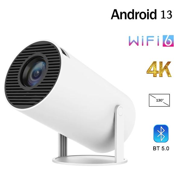 

HY300 Pro Projector WiFi6 180 ANSI Android13 4K 130 screen BT5.0 1280 720P T950S Chip Home Theater Outdoor portable