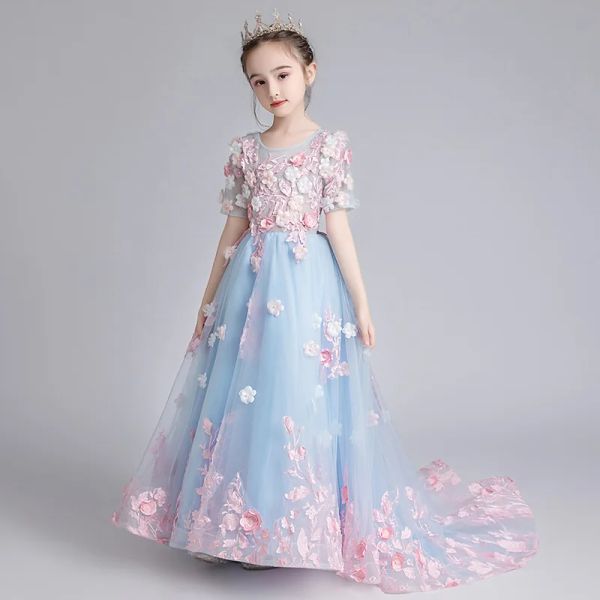

Kids Elegant Girls graduation dress elegant, Prussian blue
