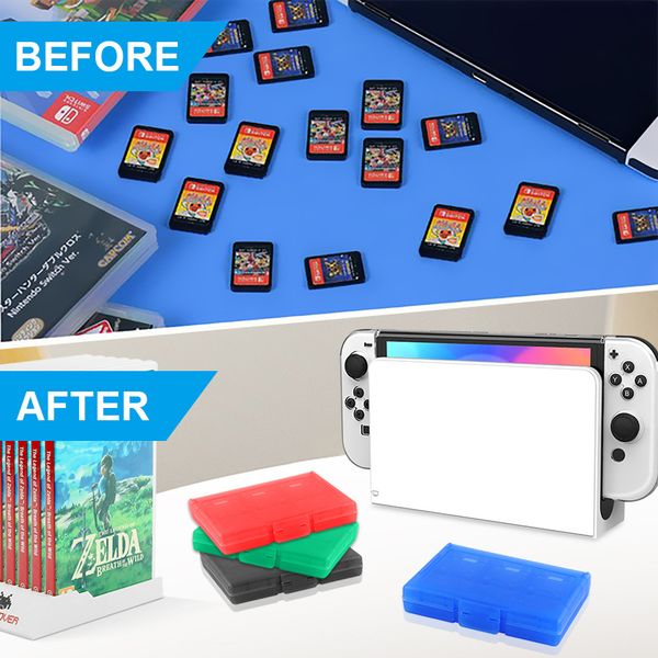 26 Slots Switch Game Memory Card Box for Nintendo Switch Controller Memory Card Holder Storage SD/Micro SD/SDHC Gameing SD Card