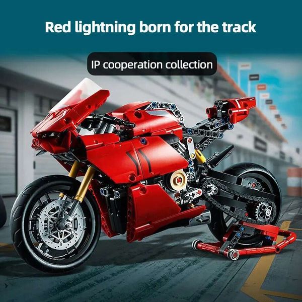 

TOY HOT High-tech Ducatis Panigale V4 R Motorcycle Toy Compatible 42107 Building Bloc Motorbike Model Toys for Kids Child Gift s